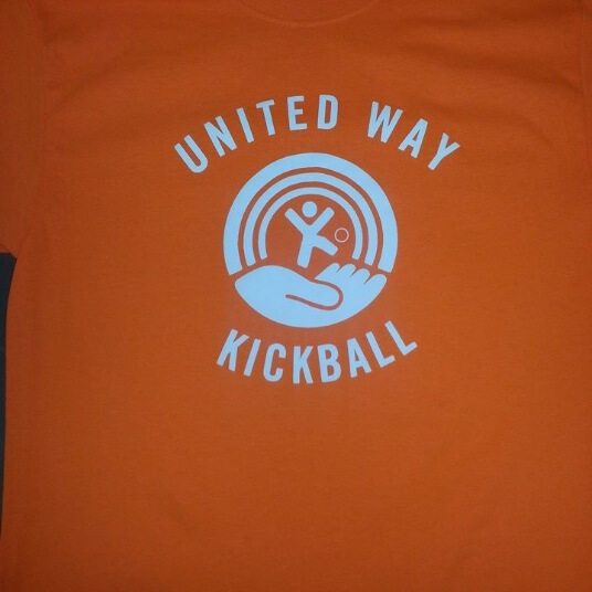 Orange United Way kickball t shirt