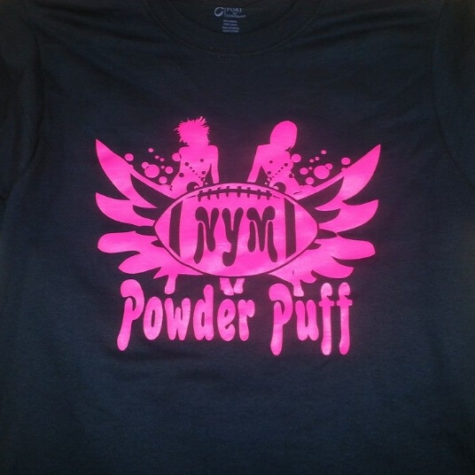 Black Powderpuff football t shirt