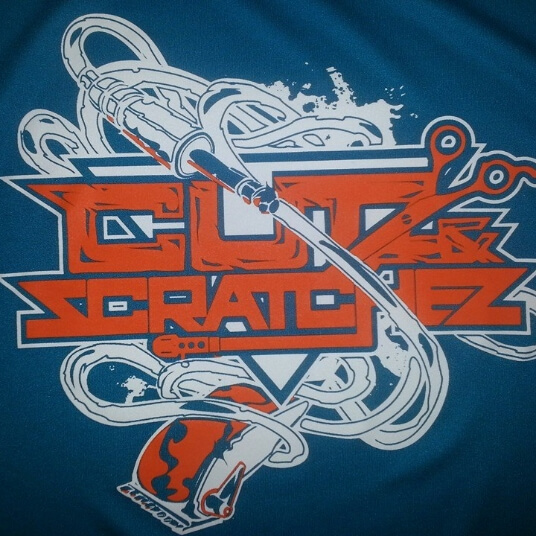 Blue Cutz and Scratchez t shirt